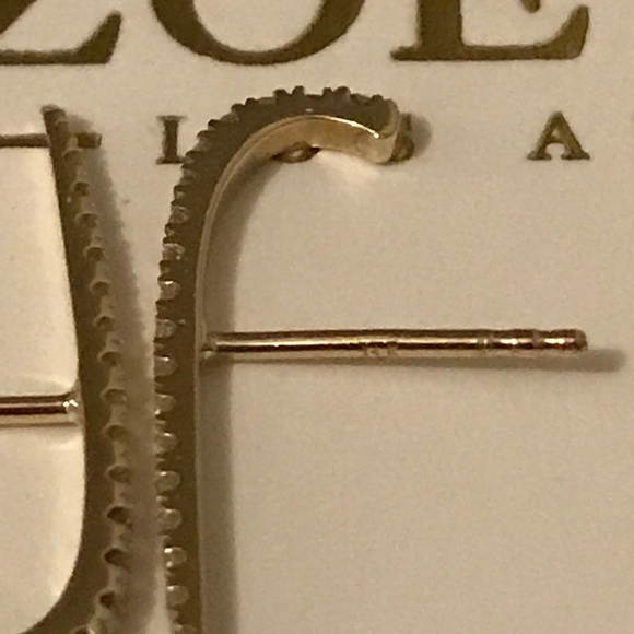 Zoe Lev 14K Yellow Gold Diamond Curved Bar Stud Earrings - Picture 10 of 17